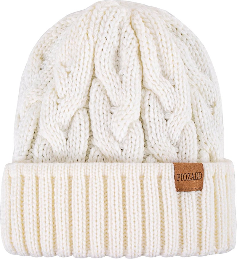 PIOZAED Womens Winter Knitted Beanie Hat Knit Warm Skull Cap Skull Cap Beanie for Women 2 Packs - Image 2